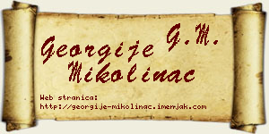 Georgije Mikolinac vizit kartica